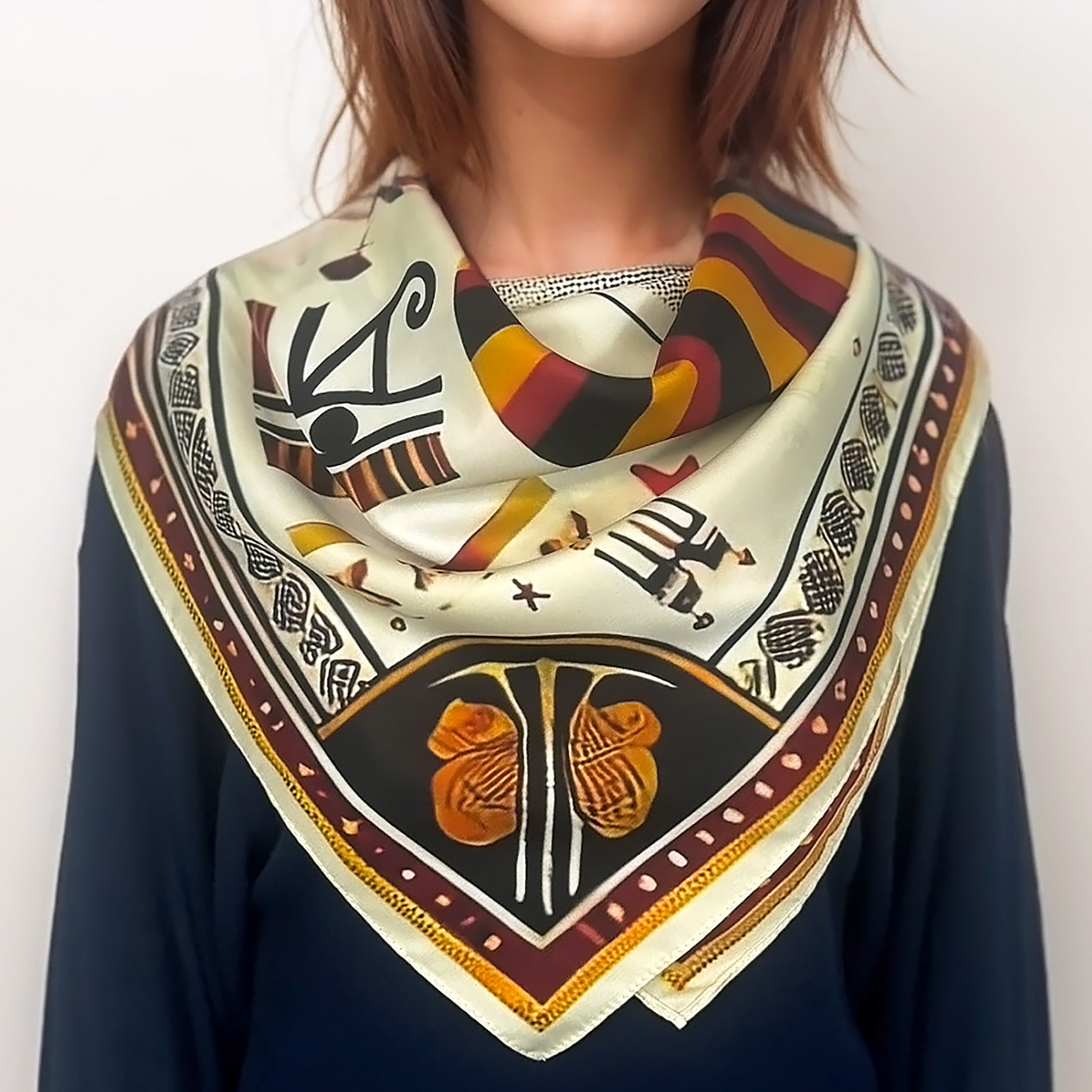 Pharaons et Constellations - Collection Carré 88  Sergé de Soie 100 %
