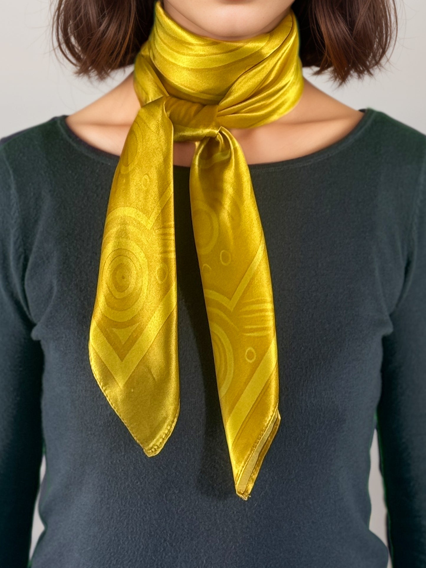 Carré de soie Maya  "Ajaw" – Soleil de l’Harmonie