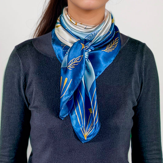 Maya silk square scarf ‘Men’ – Eagle Vision