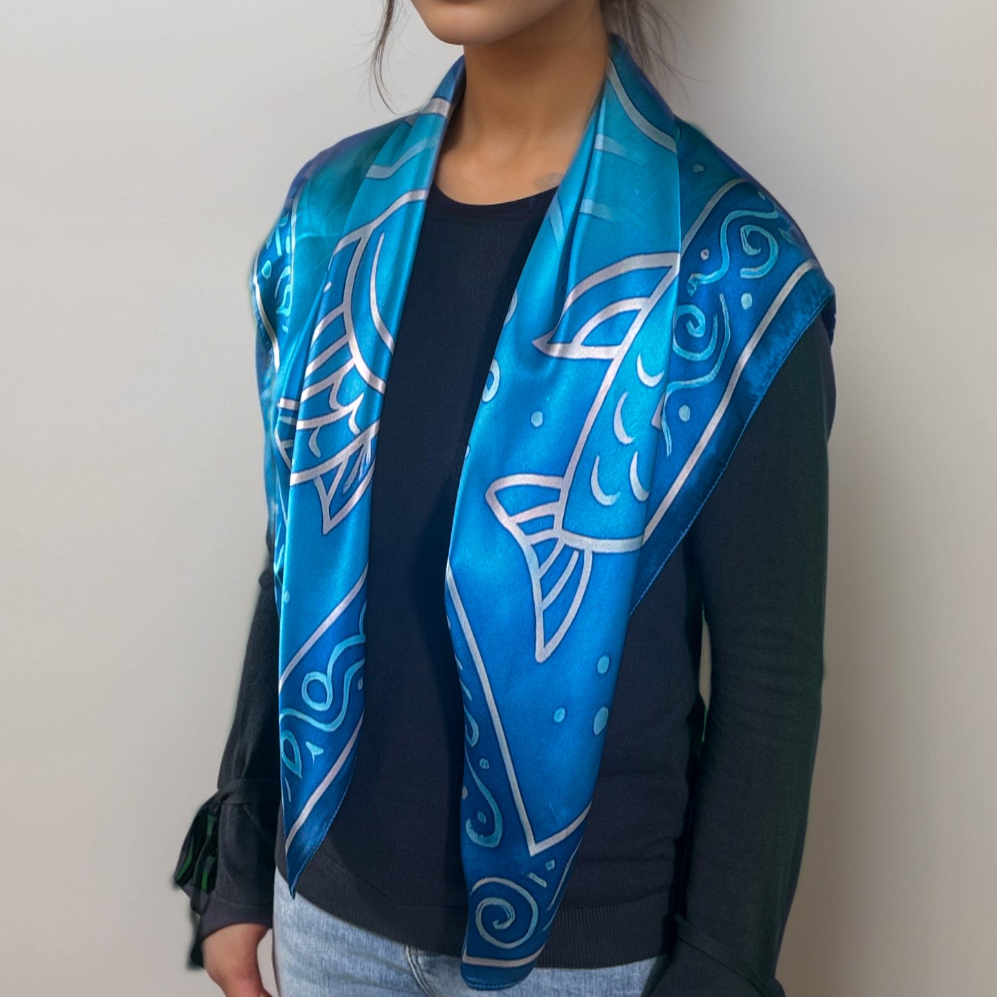 Mayan silk square "Muluk" – Guardian of the Sacred Water