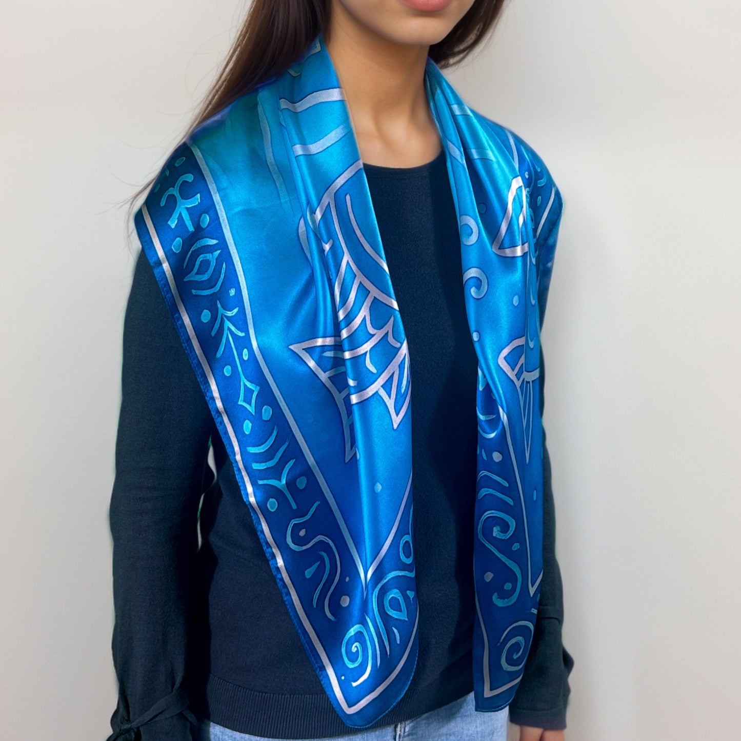 Mayan silk square "Muluk" – Guardian of the Sacred Water