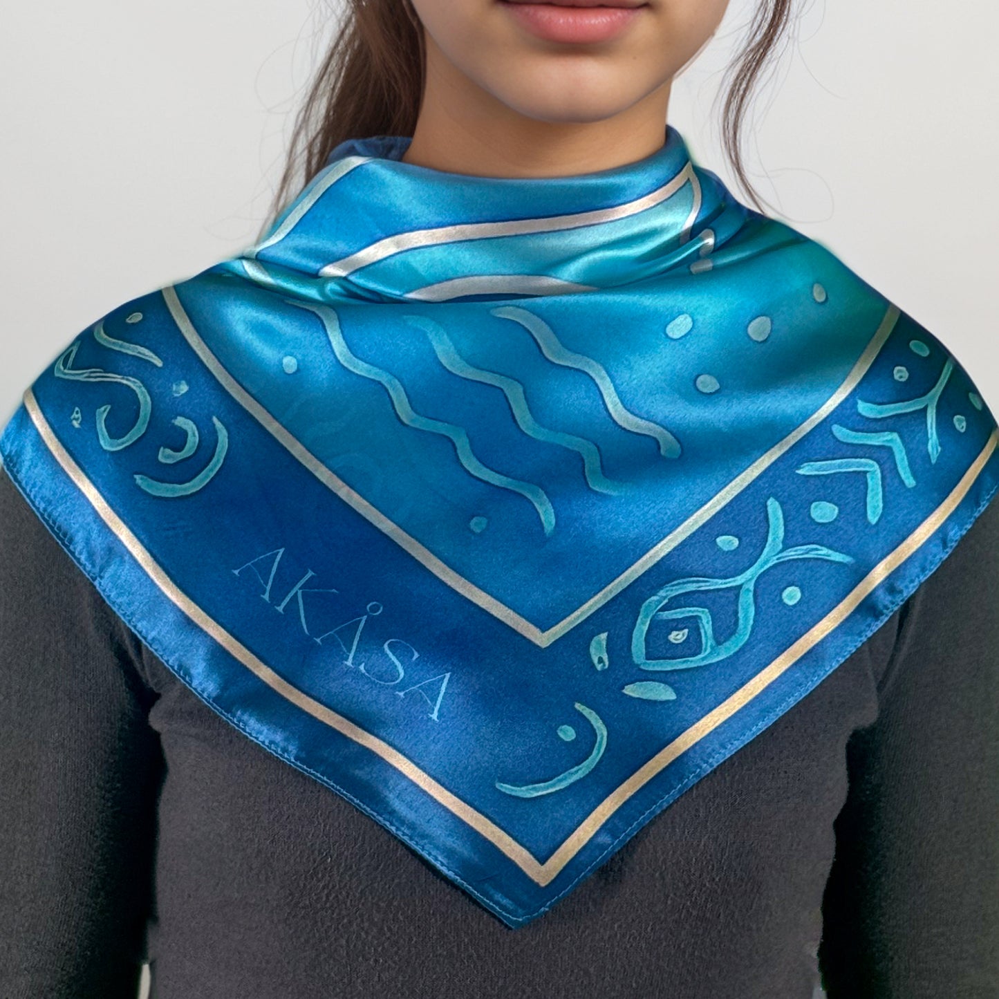 Mayan silk square "Muluk" – Guardian of the Sacred Water