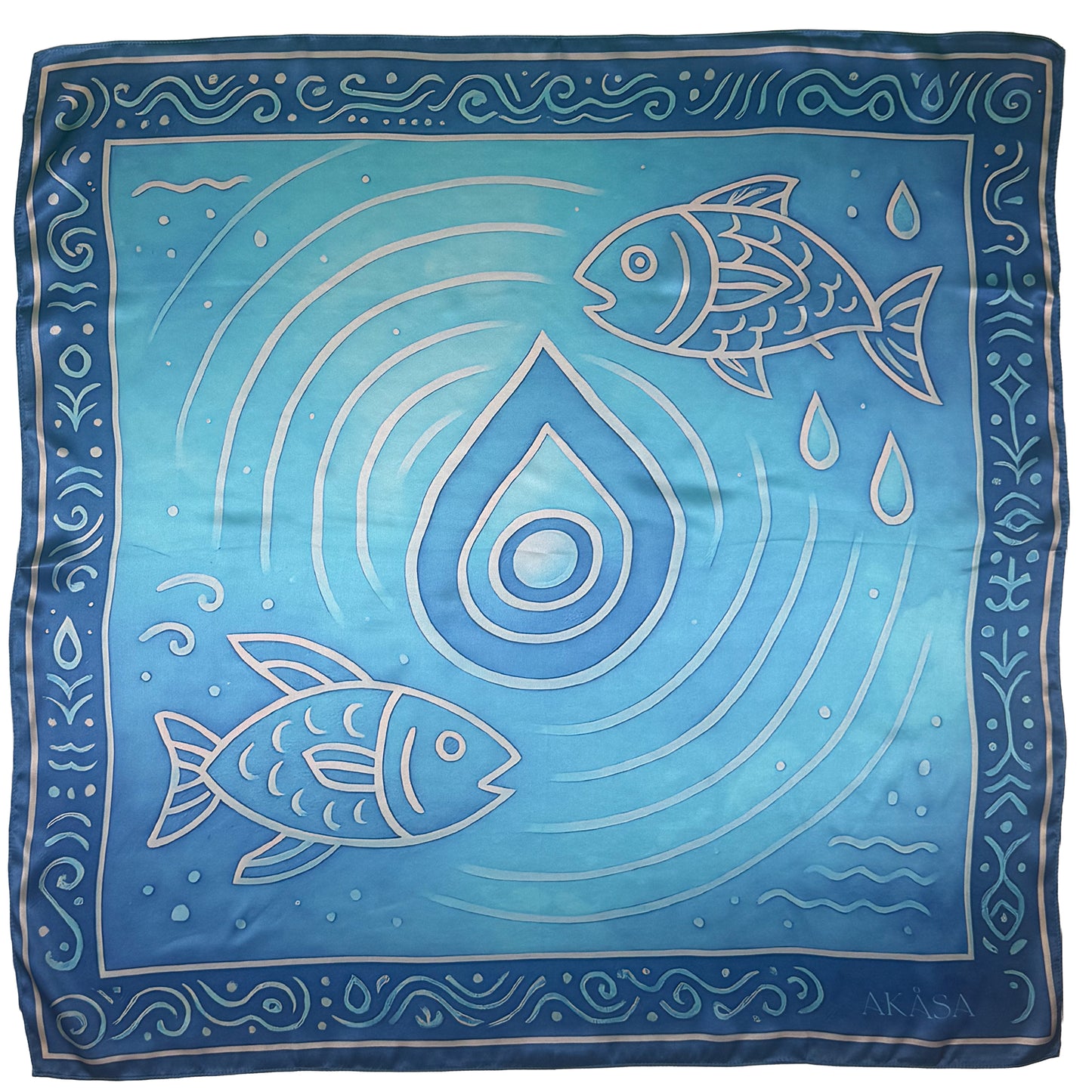 Mayan silk square "Muluk" – Guardian of the Sacred Water