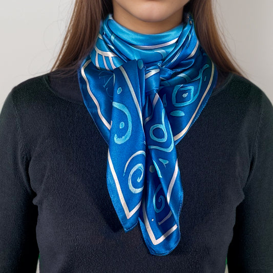 Mayan silk square "Muluk" – Guardian of the Sacred Water