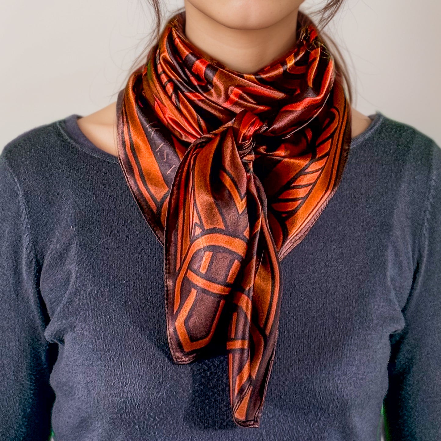 Carré de soie Maya  "Ok" – Gardien du Cœur