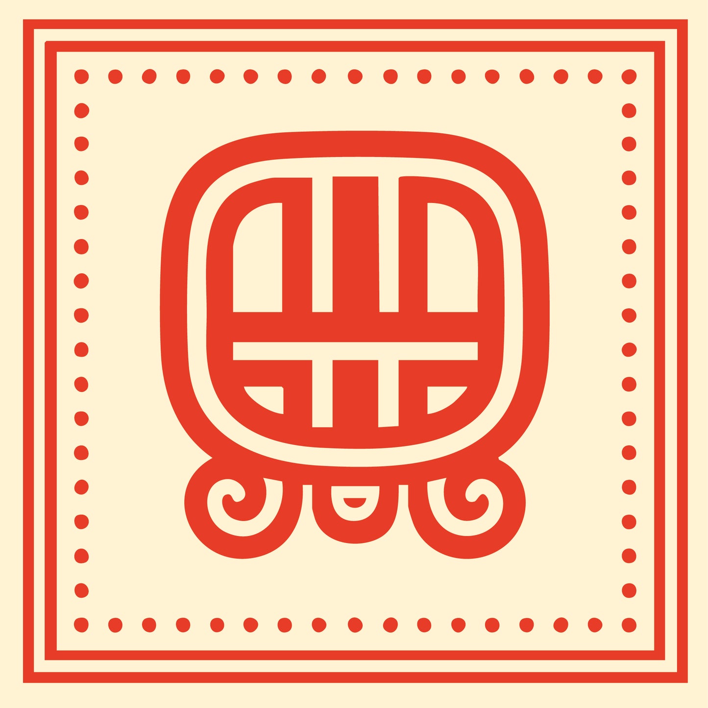 Carré de soie Maya Terra "B’en" – Pilier Intérieur