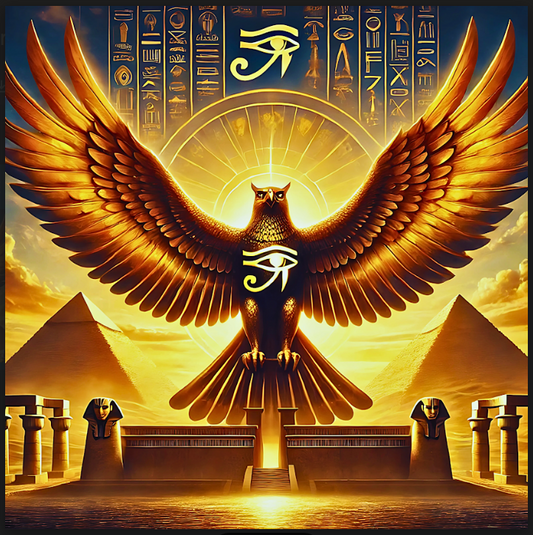 Horus: Vision des Himmels – 𓅃 (Ḥr) - Quadrat 88 in 16 Mommes Seidentwill