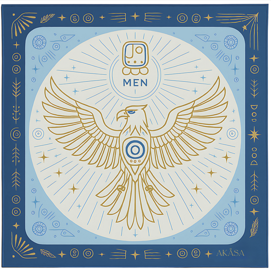 Carré de soie Maya  "Men" – Vision de l’Aigle