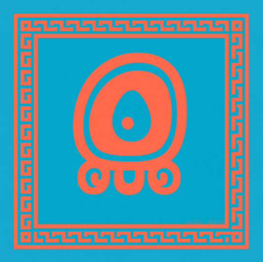 Carré de soie Maya  Pop "Muluk" – Gardien de l’Eau Sacrée
