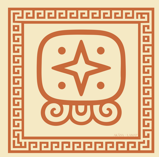 Carré de soie Maya Terra "Lamat" – Étoile de Beauté