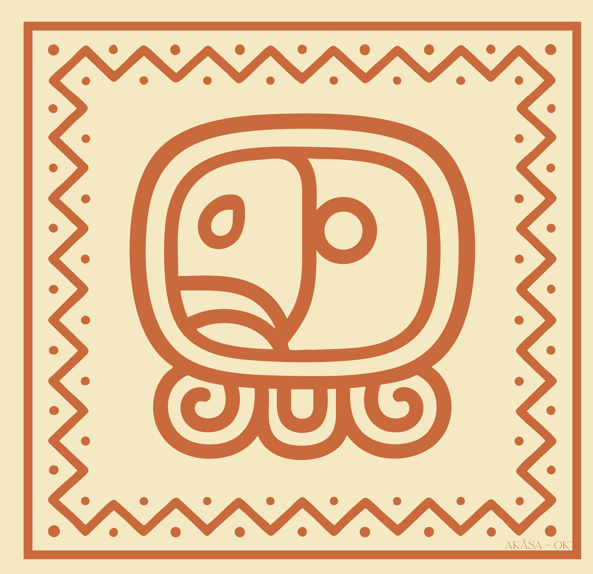 Carré de soie Maya Terra "Oc" – Gardien du Cœur