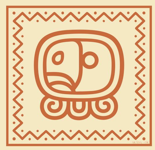 Carré de soie Maya Terra "Oc" – Gardien du Cœur