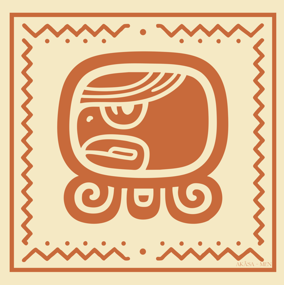 Carré de soie Maya Terra "Men" – Vision de l’Aigle
