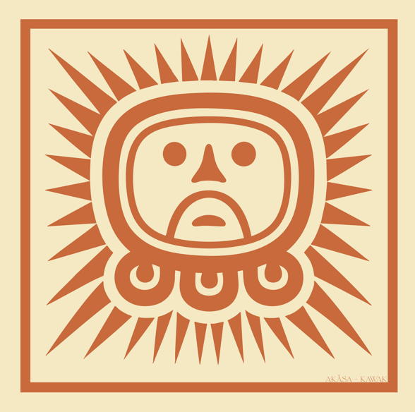Carré de soie Maya Terra "Ajaw" – Soleil de l’Harmonie