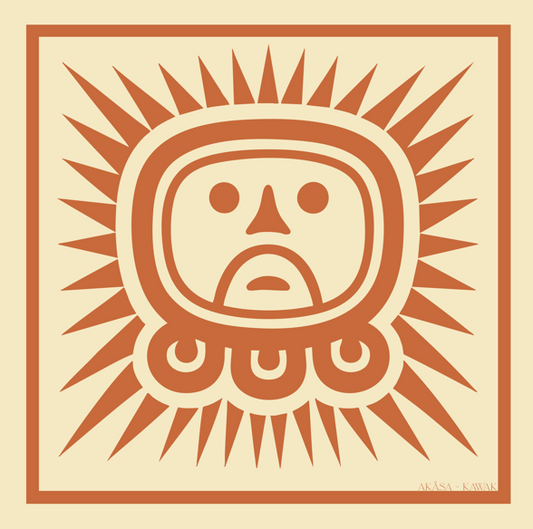 Carré de soie Maya Terra "Ajaw" – Soleil de l’Harmonie