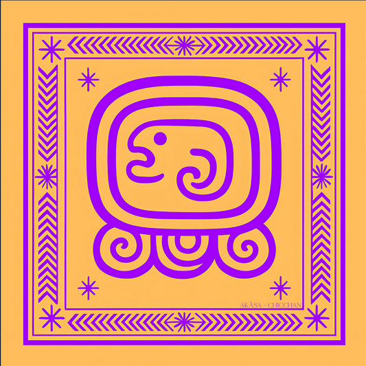 Carré de soie Maya Pop  "Chicchan" – Éveil de l’Énergie Vitale