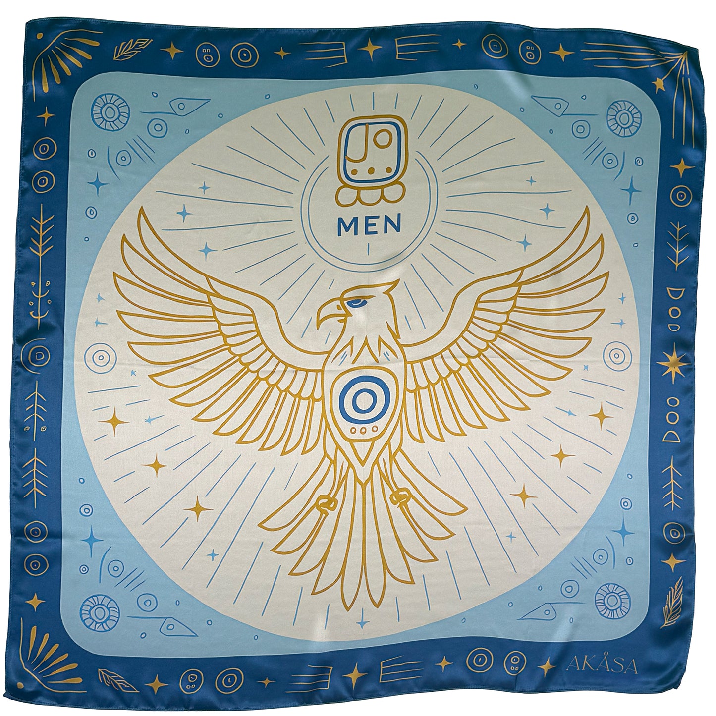 Maya silk square scarf ‘Men’ – Eagle Vision