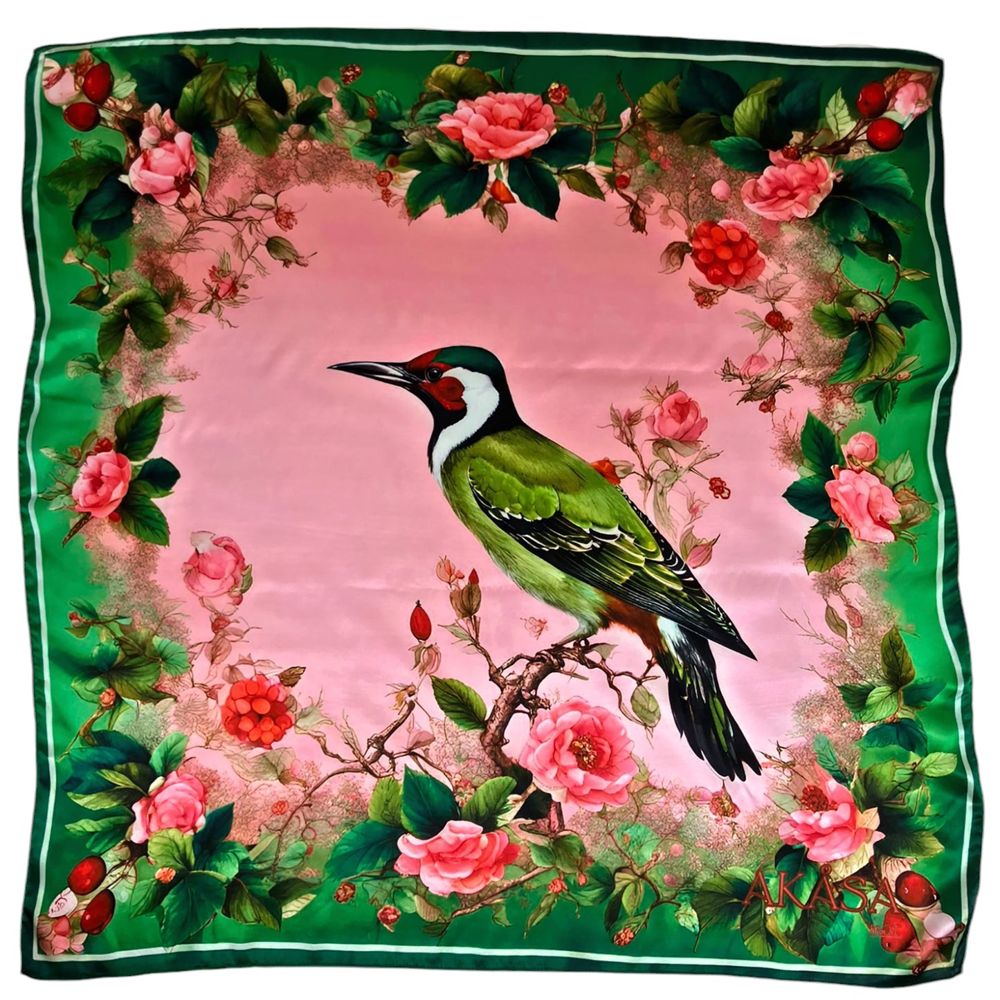 Pañuelo 100 % seda - Maison AKÅSA Biarritz - ᏥᏍᏆ - Tsiqua (Le Pic Vert)