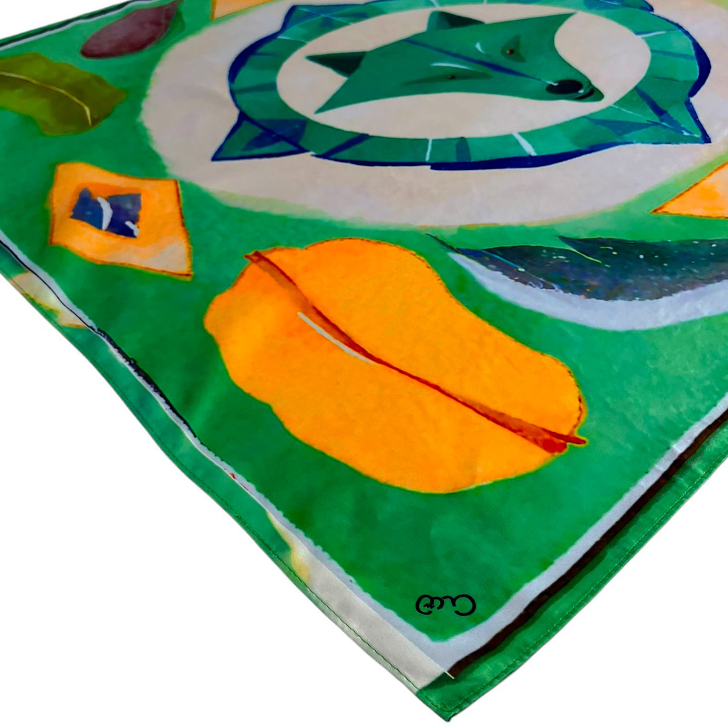 ᏩᏯ (Waya) - Foulard Carré 66cm | Signe du Loup (19 Février - 20 Mars) | Astrologie Amérindienne | AKÅSA Biarritz