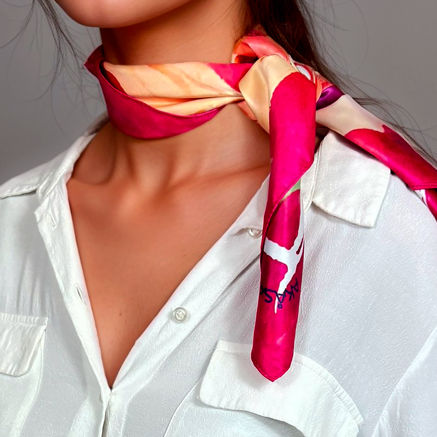 ᎠᏫ (Awi) - Foulard Carré 66cm | Signe du Cerf (21 mai - 20 juin) | Astrologie Amérindienne | AKÅSA Biarritz