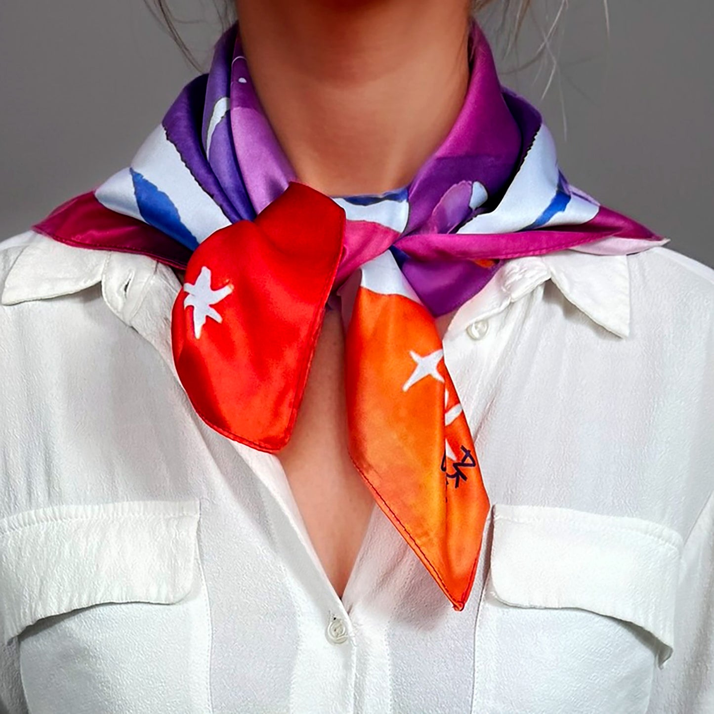 ᏥᏯ (Tsiya) - Foulard Carré 66cm | Signe de la Loutre (20 Janvier - 18 Février) | Astrologie Amérindienne | AKÅSA Biarritz