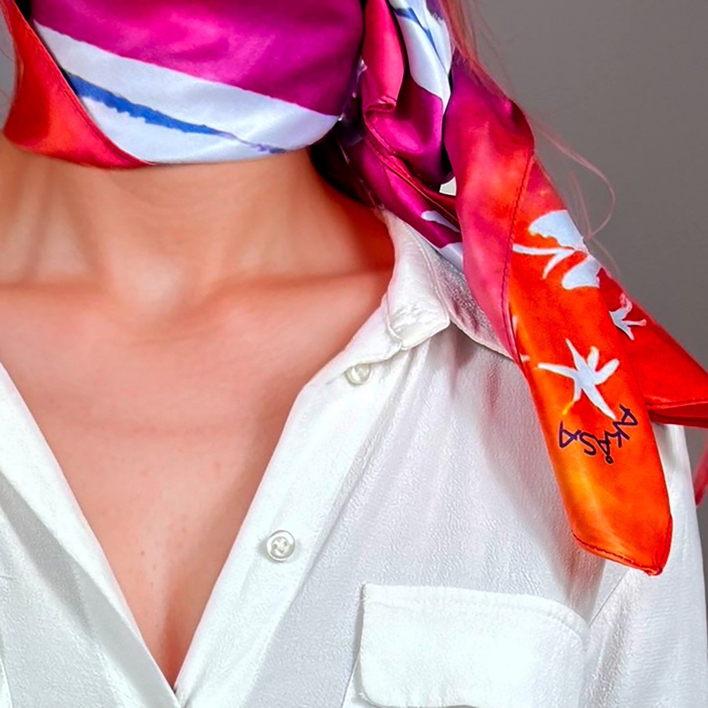 ᏥᏯ (Tsiya) - Foulard Carré 66cm | Signe de la Loutre (20 Janvier - 18 Février) | Astrologie Amérindienne | AKÅSA Biarritz