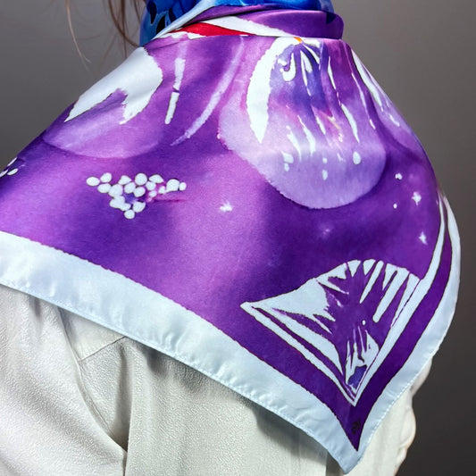 ᏲᎾ (Yona) - Foulard Carré 66cm | Signe de l'Ours (22 août - 21 septembre) | Astrologie Amérindienne | AKÅSA Biarritz