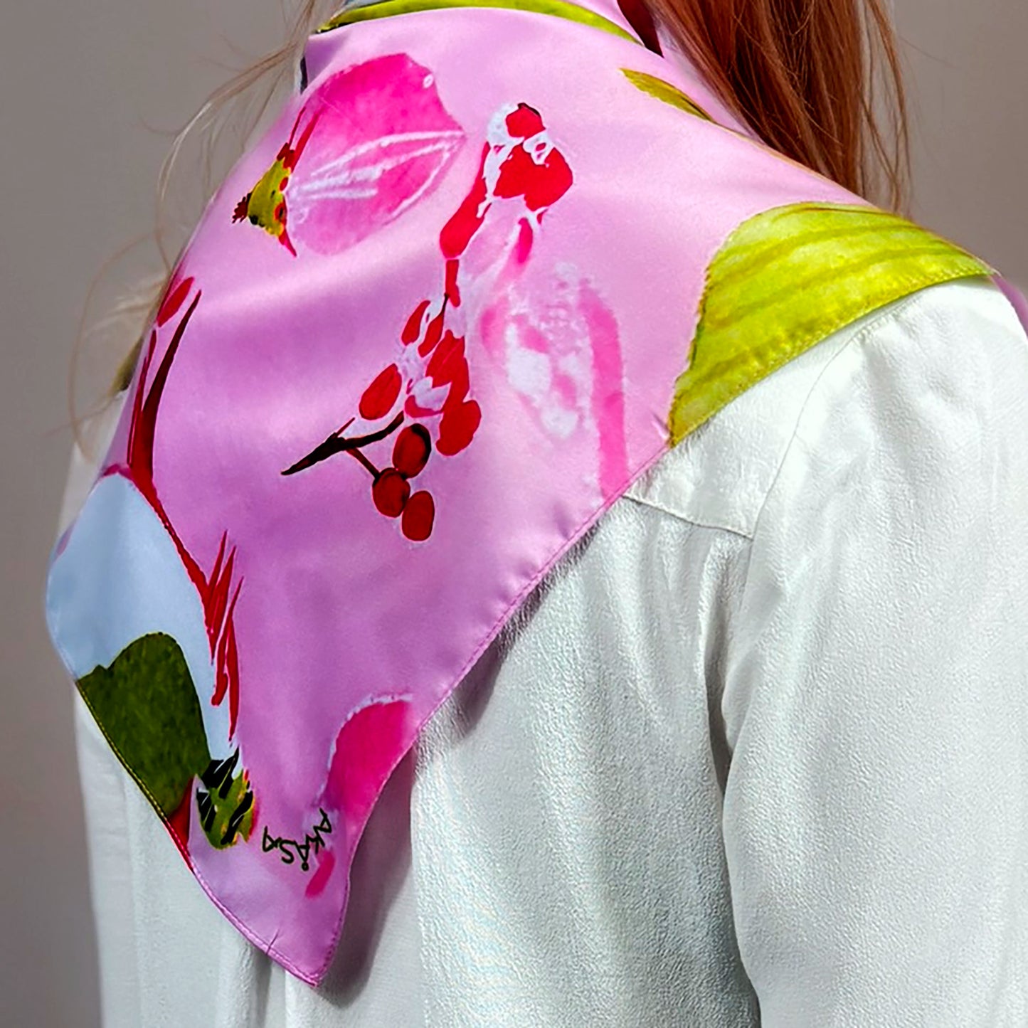 ᏥᏍᏆ (Tsiqua) - Foulard Carré 66cm | Signe du Pic Vert (21 Juin - 21 Juillet) | Astrologie Amérindienne | AKÅSA Biarritz