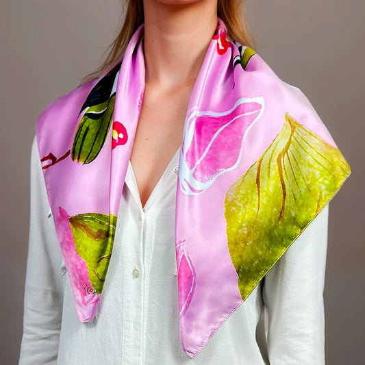 ᏥᏍᏆ (Tsiqua) - Foulard Carré 66cm | Signe du Pic Vert (21 Juin - 21 Juillet) | Astrologie Amérindienne | AKÅSA Biarritz