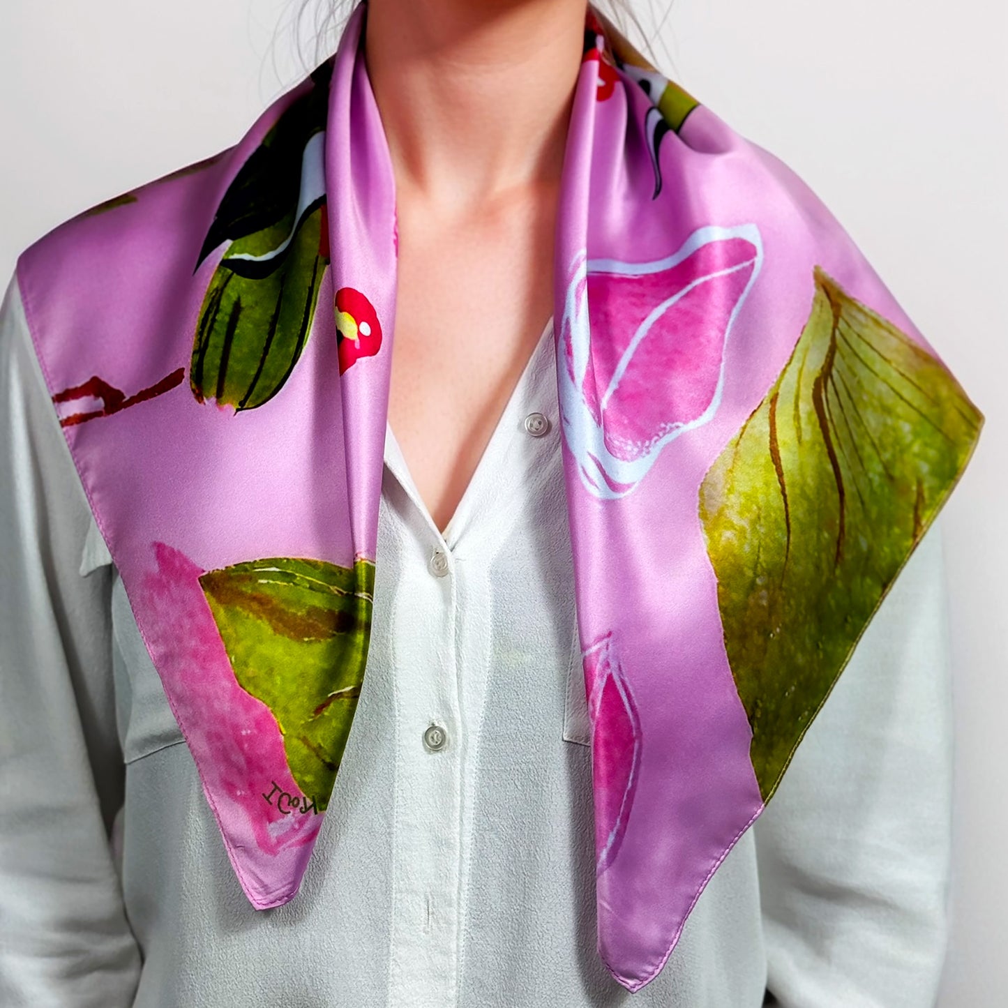 ᏥᏍᏆ (Tsiqua) - Foulard Carré 66cm | Signe du Pic Vert (21 Juin - 21 Juillet) | Astrologie Amérindienne | AKÅSA Biarritz