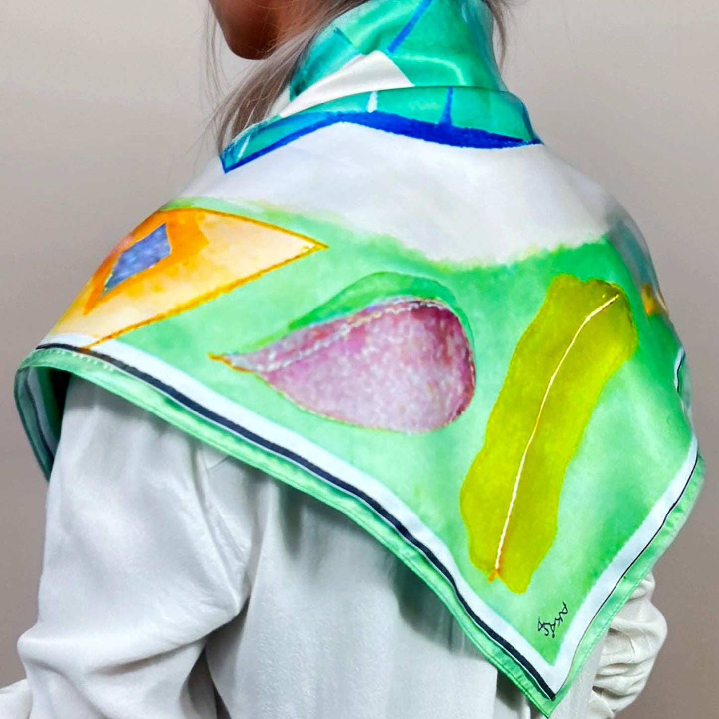 ᏩᏯ (Waya) - Foulard Carré 66cm | Signe du Loup (19 Février - 20 Mars) | Astrologie Amérindienne | AKÅSA Biarritz