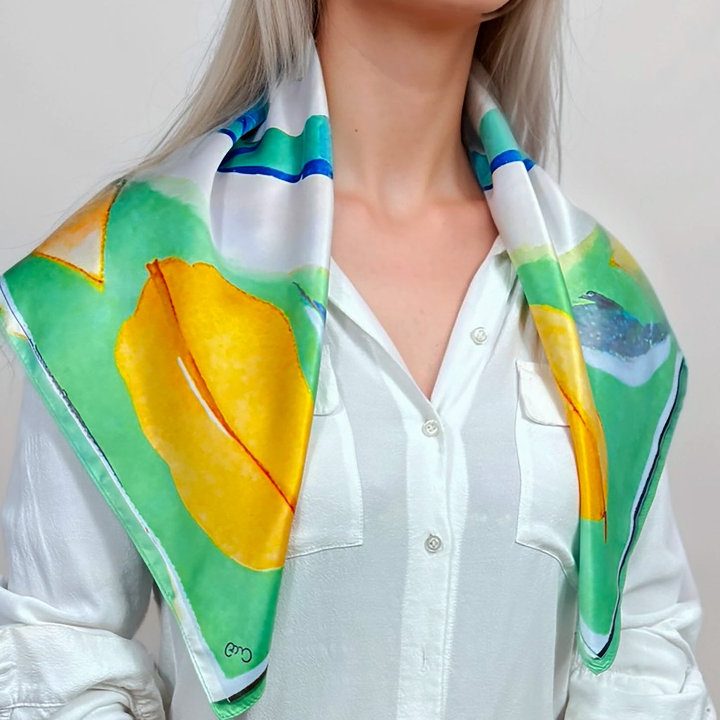 ᏩᏯ (Waya) - Foulard Carré 66cm | Signe du Loup (19 Février - 20 Mars) | Astrologie Amérindienne | AKÅSA Biarritz