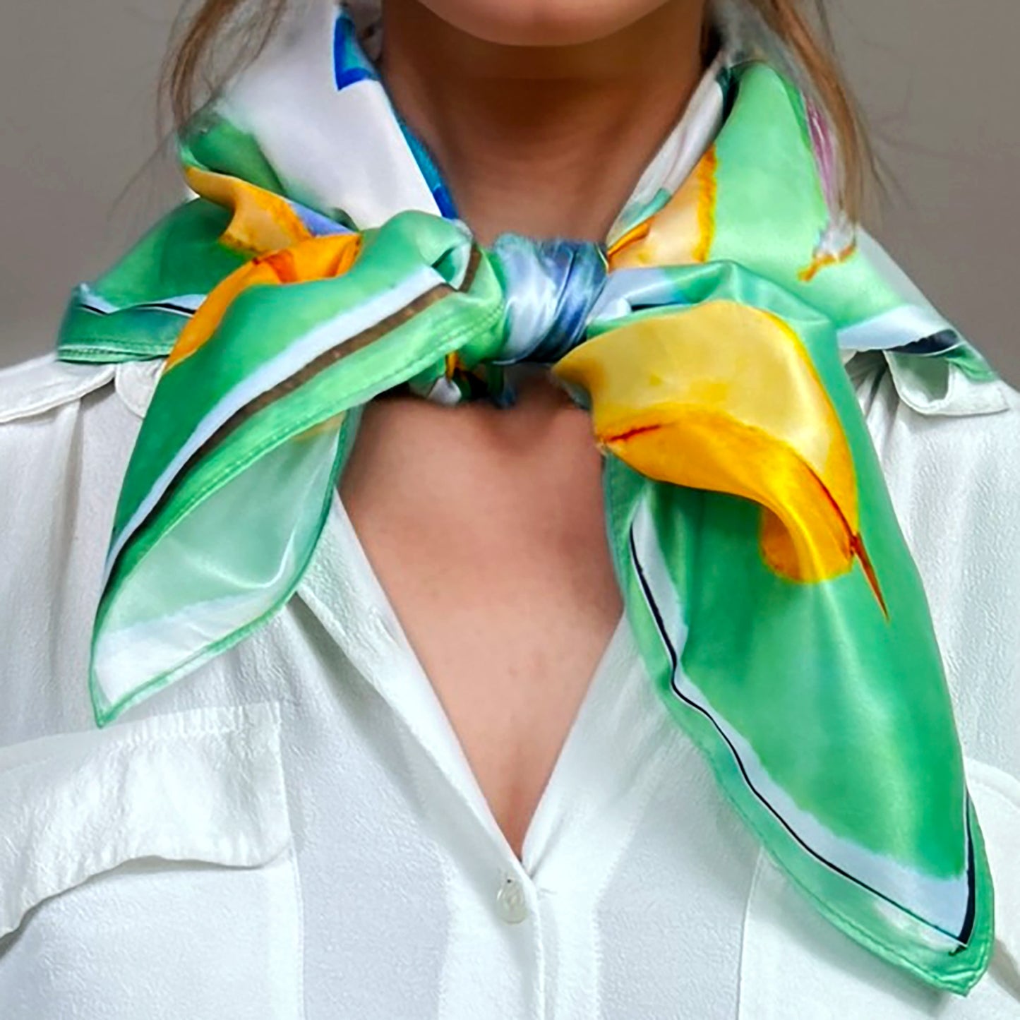 ᏩᏯ (Waya) - Foulard Carré 66cm | Signe du Loup (19 Février - 20 Mars) | Astrologie Amérindienne | AKÅSA Biarritz