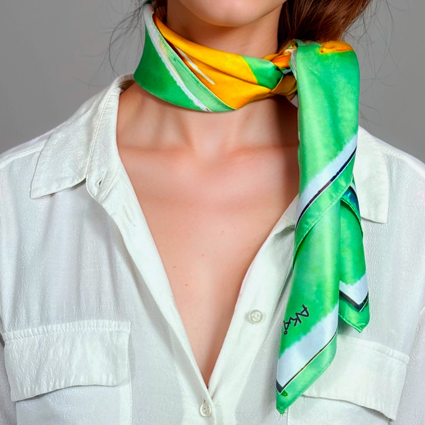 ᏩᏯ (Waya) - Foulard Carré 66cm | Signe du Loup (19 Février - 20 Mars) | Astrologie Amérindienne | AKÅSA Biarritz