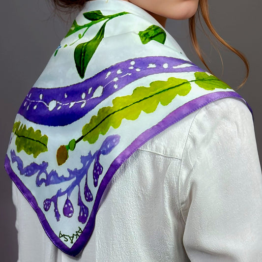 ᏌᏌ (Sasa) - Foulard Carré 66cm | Signe de l’Oie des Neiges (22 Décembre - 19 Janvier) | Astrologie Amérindienne | AKÅSA Biarritz
