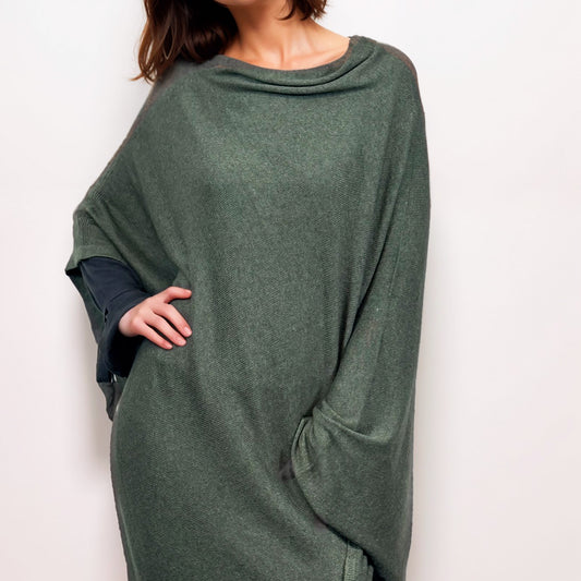 Poncho 100% Cachemire - Kashmir Luxe Authentique | Fabriqué en Inde | AKÅSA Biarritz
