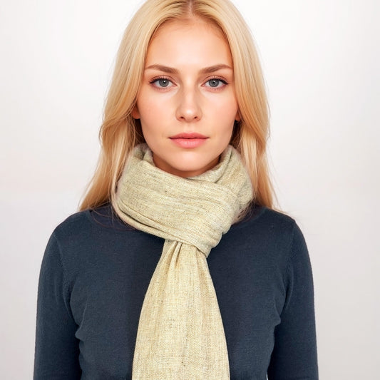 Écharpe en 100% Cachemire – Élégance et Confort (70cm x 200cm) - Beige