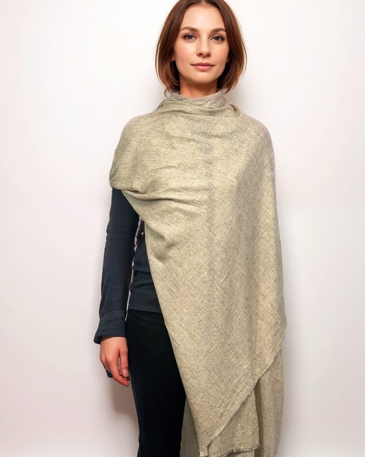 Écharpe en 100% Cachemire – Élégance et Confort (100cm x 220cm) - Beige