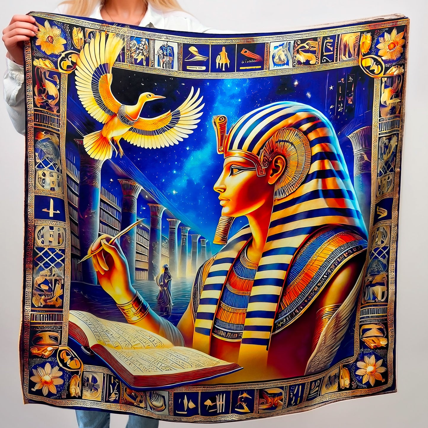 Pañuelo 100% Seda - Maison AKÅSA Biarritz - ᏔᏬᏗ - Tawodi - (El Halcón) - Astrología Nativa Americana - 21 de Marzo al 19 de Abril