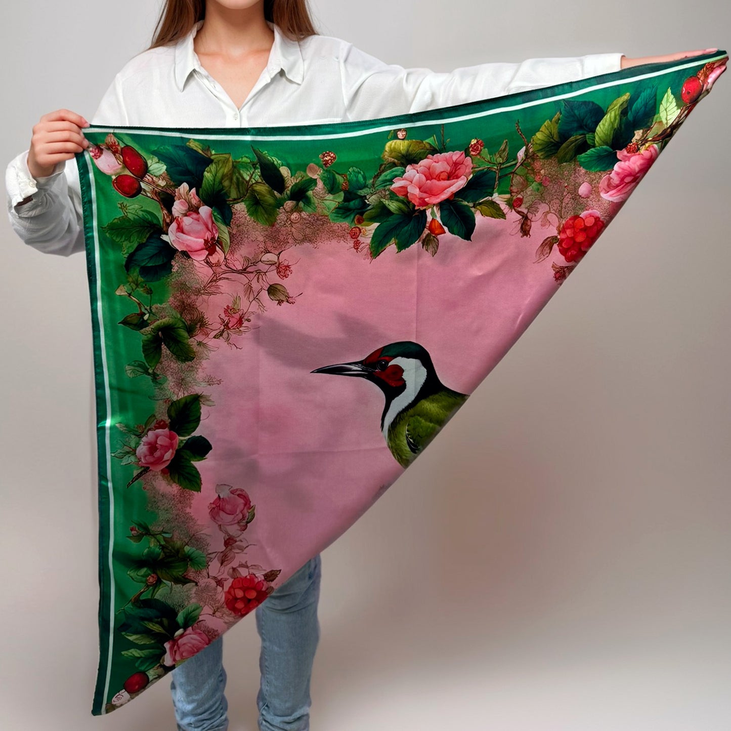 Pañuelo 100 % seda - Maison AKÅSA Biarritz - ᏥᏍᏆ - Tsiqua (Le Pic Vert)