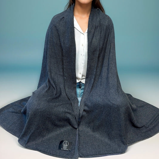 Écharpe en 100% Cachemire – Élégance et Confort (70cm x 2m) - Gris Foncé