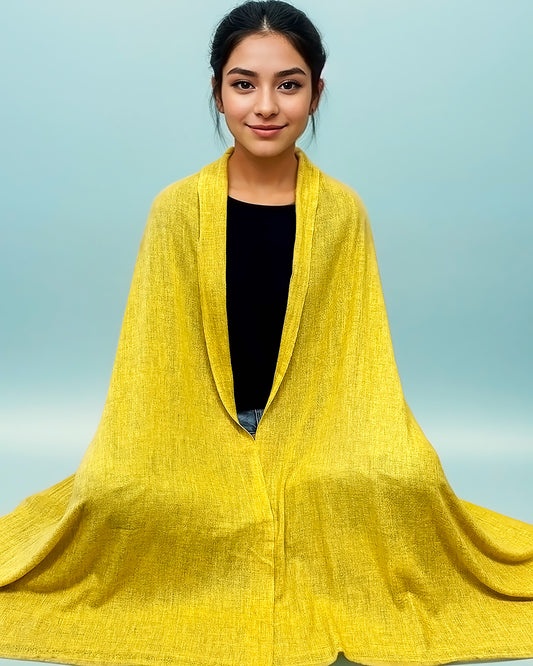 100 % Kaschmirschal – Eleganz und Komfort (70 cm x 2 m) – Gelb
