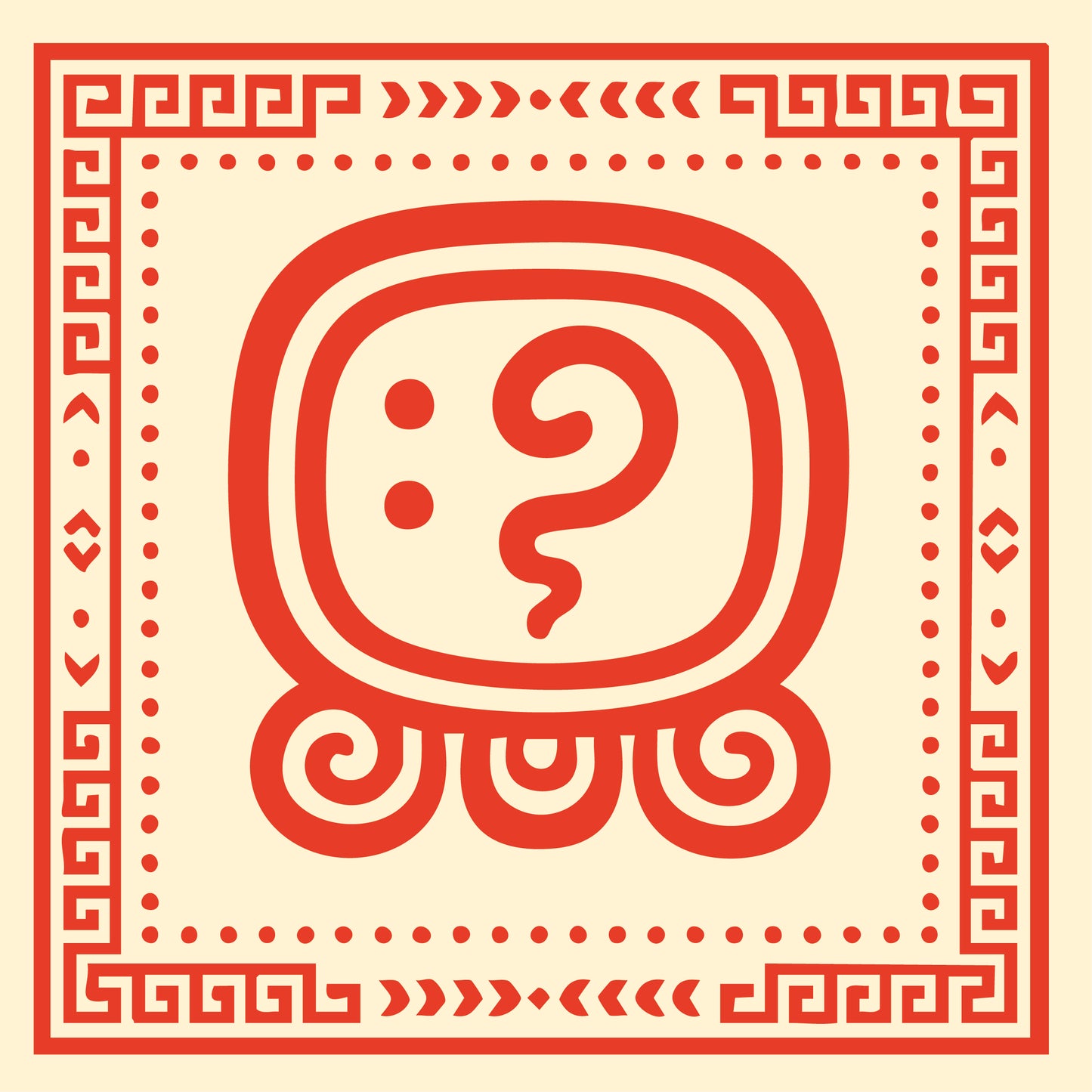 Carré de soie Maya Terra "Kab’an" – Mouvement de la Terre