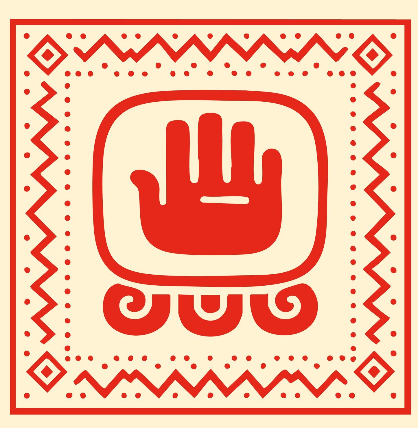 Carré de soie Maya Terra "Manik’" – Main de Guérison