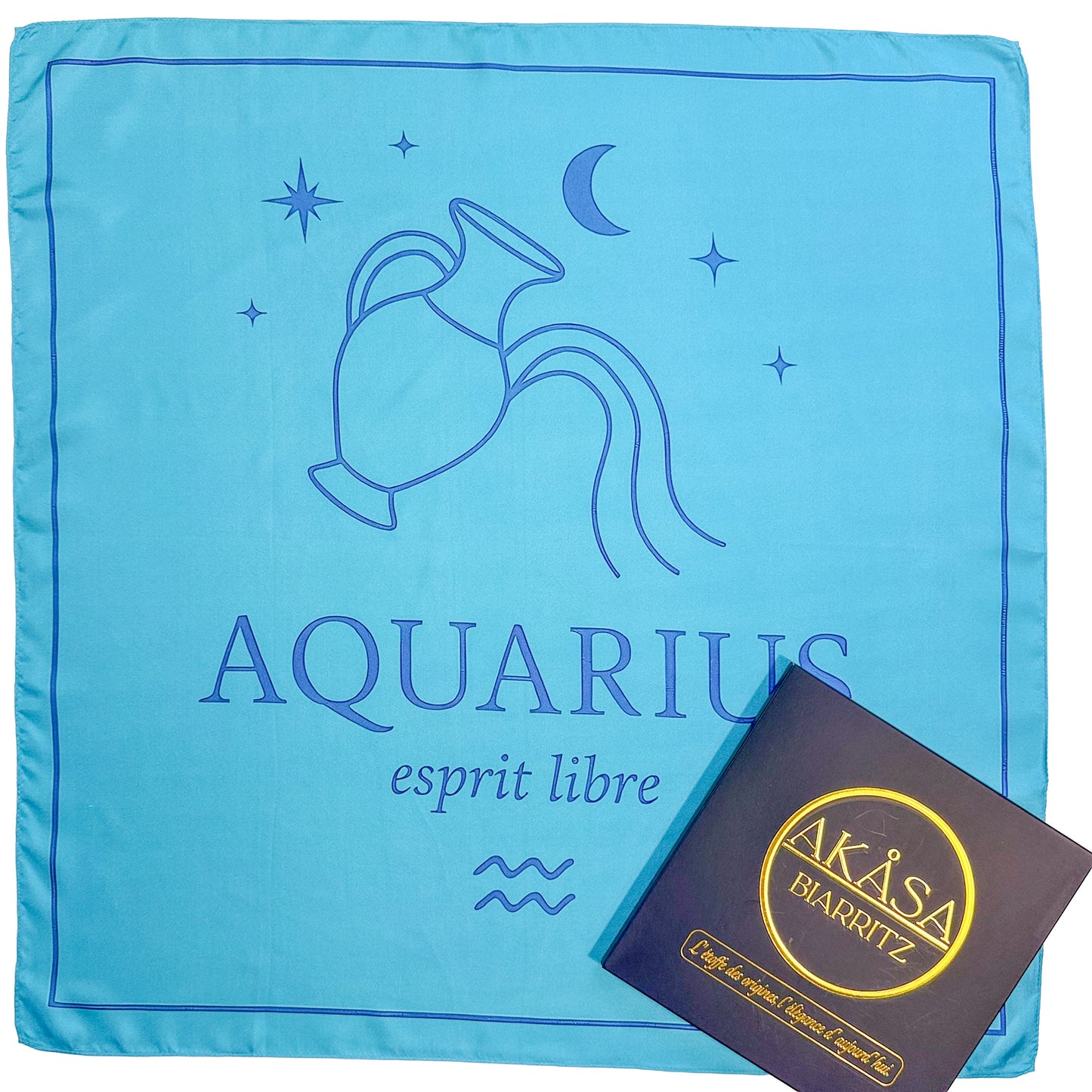Carré de soie Aquarius – ZodiaPop 66 cm