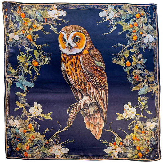 100% Silk Square– Maison AKÅSA Biarritz – ᎤᎫᎫ – Ugugu – (The Owl)