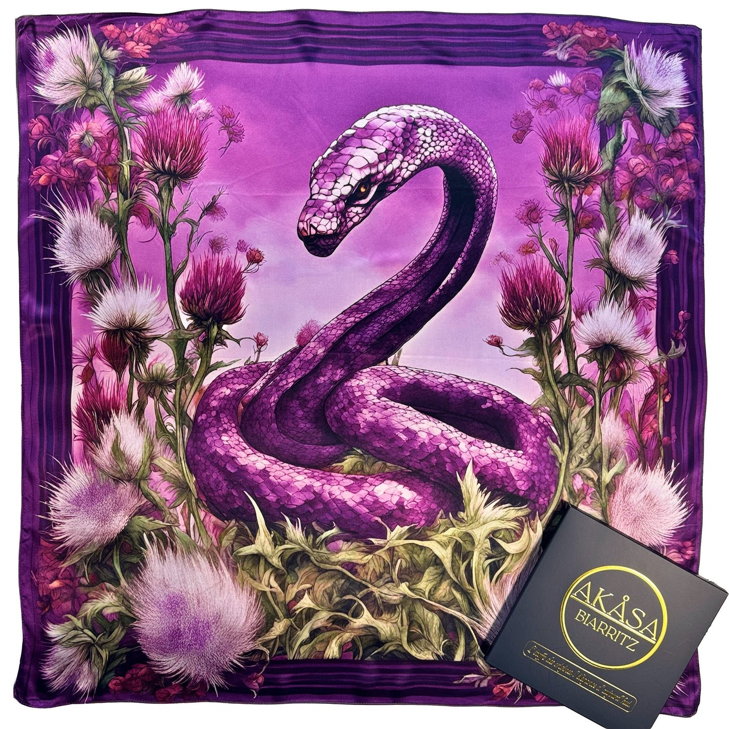 Carré 88 de Soie  100% - Maison AKÅSA Biarritz - ᎢᎾᏛ - Inada - (Le Serpent)