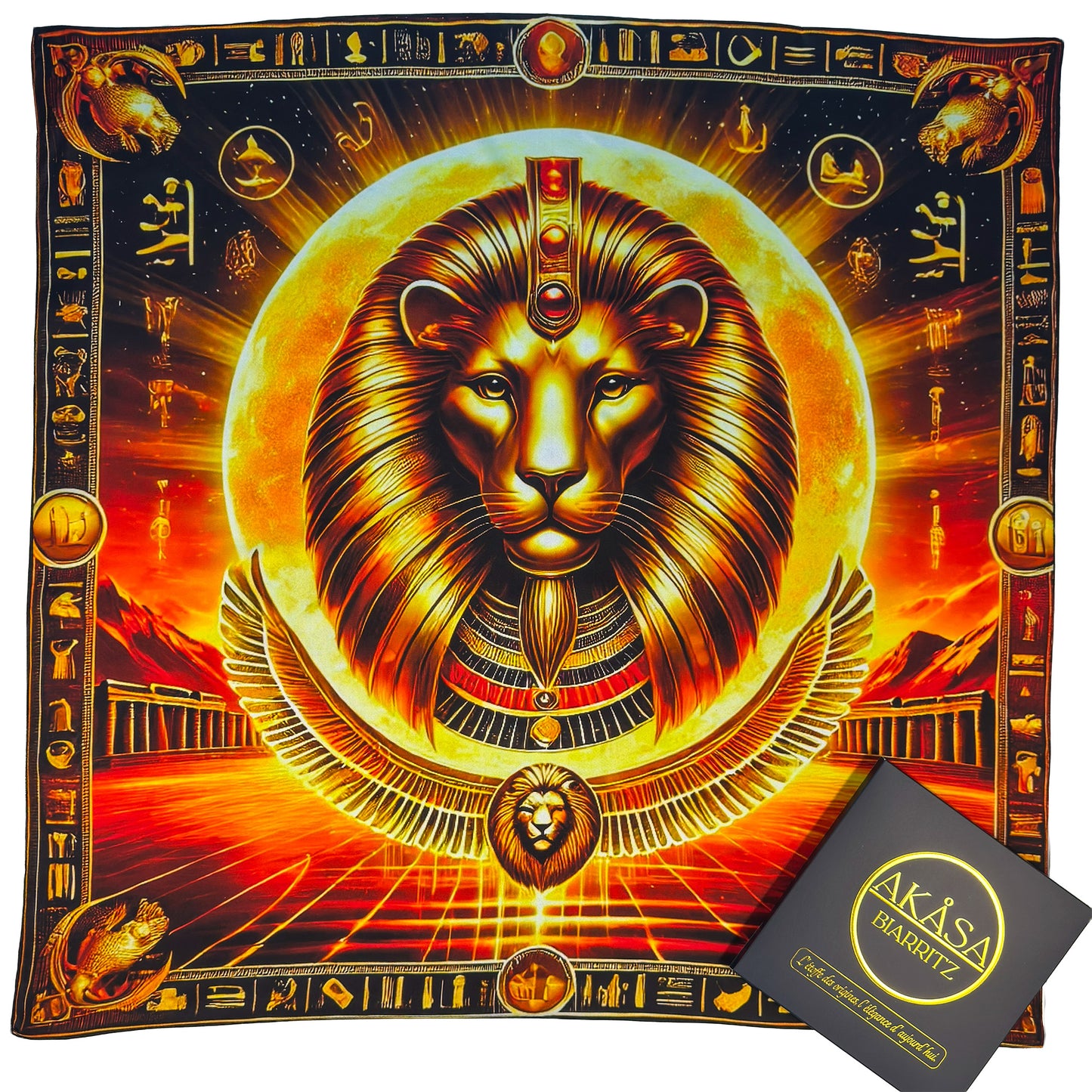 Carré 88 en Soie – Mout : Déesse Mère Protectrice