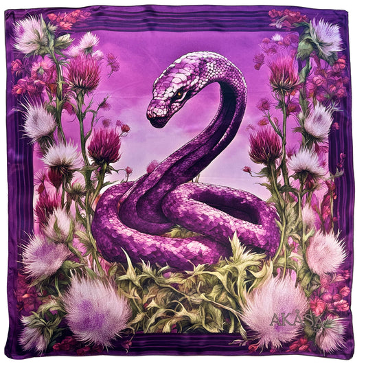 100% Silk square - Maison AKÅSA Biarritz - ᎢᎾᏛ - Inada - (The Serpent)