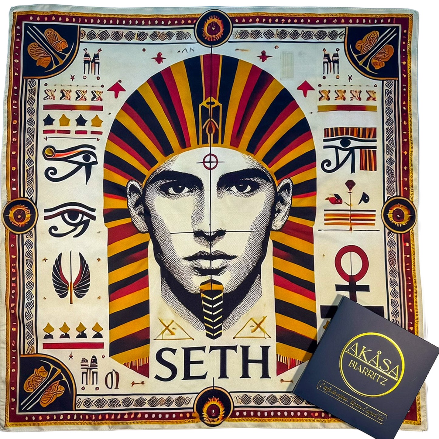 Carré 88 en Soie – Seth : Force du Chaos et Pouvoir de Transformation